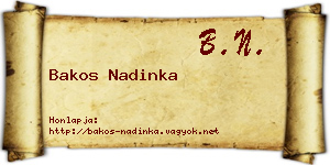 Bakos Nadinka névjegykártya
